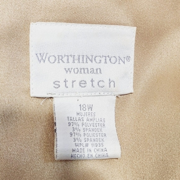 WORTHINGTON Creamy Light Gold 2 Piece Dress & Long Blazer / Coat Set Size: 18 - Picture 16 of 16